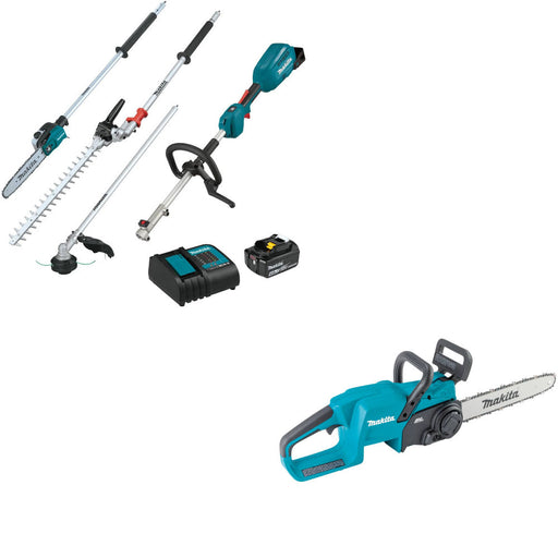 Makita XUX02SM1X5 18V LXT Power Head Kit W/ FREE XCU11Z 18V LXT 14" Chain Saw