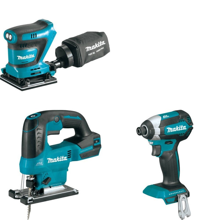 Makita XVJ04Z Jig Saw W/ XOB02Z Finishing Sander and FREE XDT13Z Impact Driver