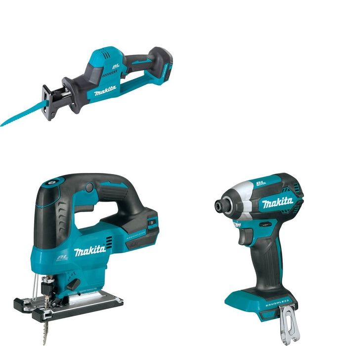 Makita XVJ04Z Jig Saw W/ XRJ08Z Recipro Saw and FREE XDT13Z Impact Driver