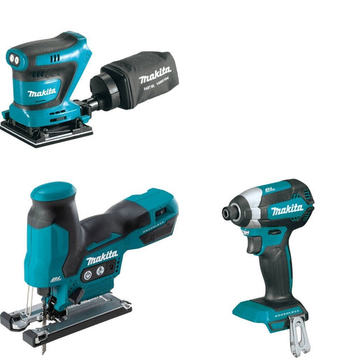 Makita XVJ05Z Jig Saw W/ XOB02Z Finishing Sander and FREE XDT13Z Impact Driver