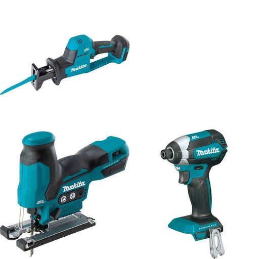 Makita XVJ05Z Jig Saw W/ XRJ08Z Recipro Saw and FREE XDT13Z Impact Driver