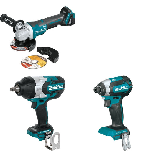 Makita XWT08Z Impact Wrench W/ XAG11Z Angle Grinder and FREE XDT13Z Impact Driver