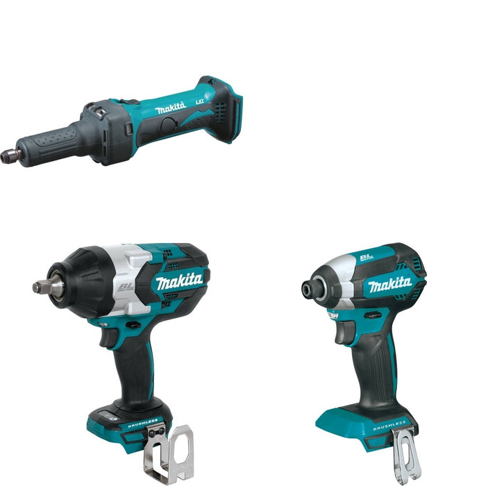 Makita XWT08Z Impact Wrench W/ XDG01Z Die Grinder and FREE XDT13Z Impact Driver