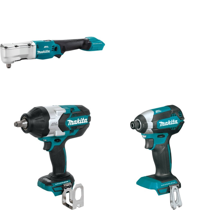 Makita XWT08Z Impact Wrench W/ XLT04Z Angle Impact Wrench and FREE XDT13Z Impact Driver