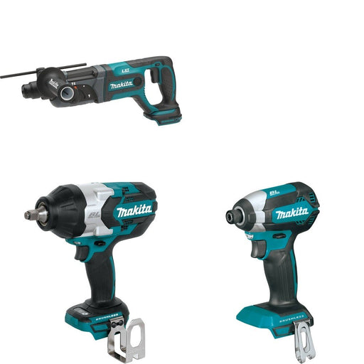 Makita XWT08Z Impact Wrench W/ XRH04Z Rotary Hammer and FREE XDT13Z Impact Driver