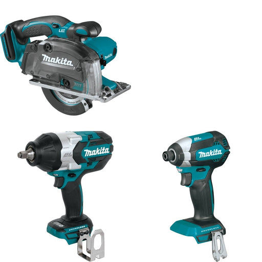 Makita XWT08Z Impact Wrench W/ XSC03Z Metal Cutting Saw and FREE XDT13Z Impact Driver