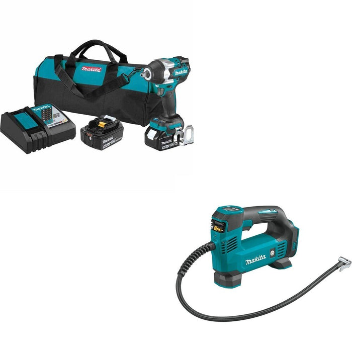 Makita XWT18T Impact Wrench W/ FREE DMP180ZX Inflator