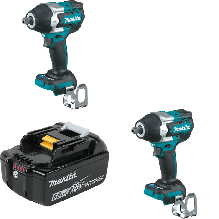 Makita XWT18Z Mid-Torque Impact Wrench, 2 Pack Kit W/ FREE BL1850B Battery
