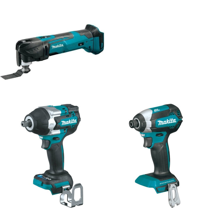 Makita XWT18Z Impact Wrench W/ XMT03Z Oscillating Multi-Tool and FREE XDT13Z Impact Driver