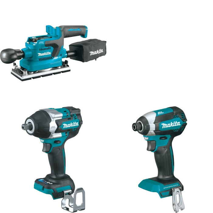 Makita XWT18Z Impact Wrench W/ XOB03Z Finishing Sander and FREE XDT13Z Impact Driver