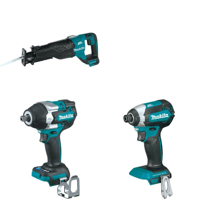 Makita XWT18Z Impact Wrench W/ XRJ05Z Recipro Saw and FREE XDT13Z Impact Driver
