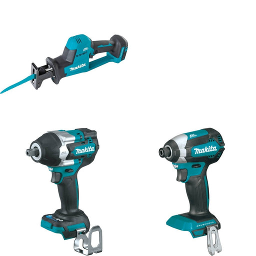 Makita XWT18Z Impact Wrench W/ XRJ08Z Recipro Saw and FREE XDT13Z Impact Driver