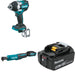 Makita XWT18Z Midâ€‘Torque Impact Wrench Kit W/ XRW01Z Ratchet and FREE BL1850B Battery