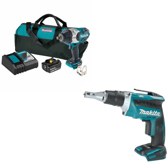 Makita XWT19T Impact Wrench Kit W/ FREE XSF03Z Drywall Screwdriver