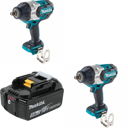 Makita XWT19Z 1/2" Impact Wrench, 2 Pack Kit W/ FREE BL1850B 5.0Ah Battery