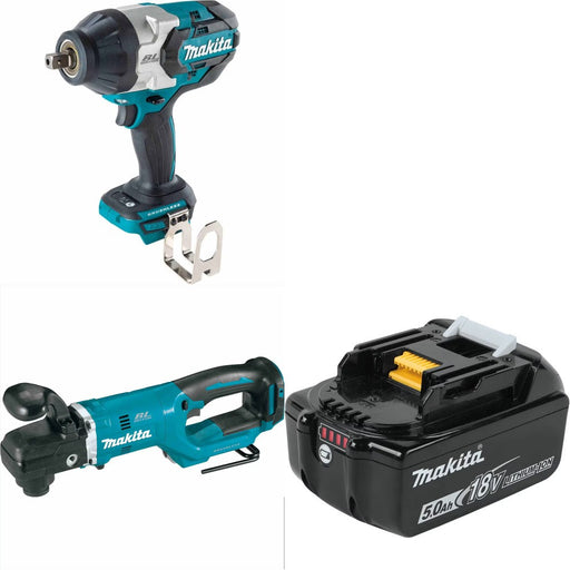 Makita XWT19Z Impact Wrench Kit W/ XAD06Z Angle Drill and FREE BL1850B Battery