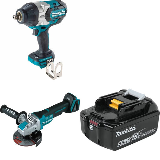 Makita XWT19Z Impact Wrench Kit W/ XAG26Z Grinder and FREE BL1850B Battery