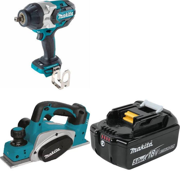 Makita XWT19Z 1/2" Impact Wrench Kit W/ XPK01Z Planer and FREE BL1850B Battery