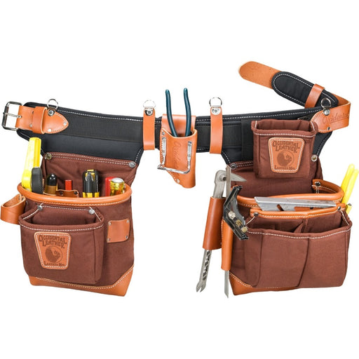 Occidental Leather 9855LH Café Left Handed Adjust-to-Fit FatLip Tool Belt Set