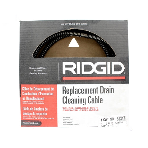 Ridgid 51317 5/8" x 10' Heavy-Duty Wind Sectional Cable