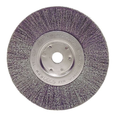 Weiler 01675 6" Narrow Crimped Wire Wheel, .006 SS, 5/8"-1/2" A.H., Packs of 2 - My Tool Store