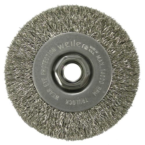 Weiler 13081 4" Narrow Crimped Wire Wheel, .014, 5/8"-11 A.H. - My Tool Store