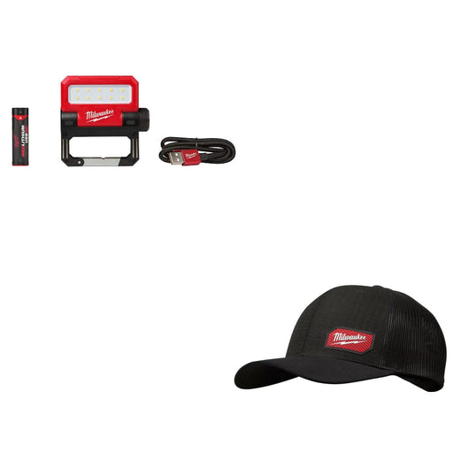 Milwaukee 2114-21 USB Rechargeable Flood Light w/ FREE 505B Snapback Trucker Hat - My Tool Store