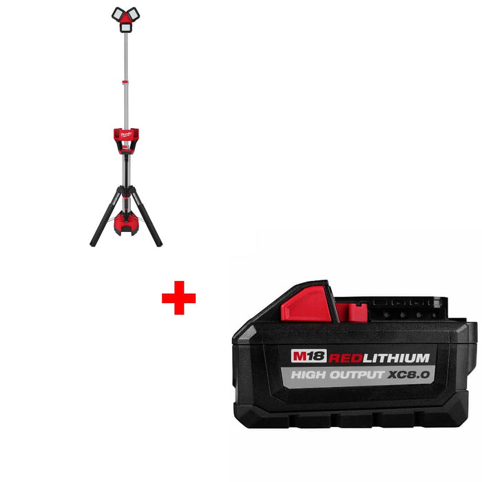 Milwaukee 2136-20 M18 Tower Light/Charger w/ FREE 48-11-1880 M18 XC8.0 BATTERY - My Tool Store