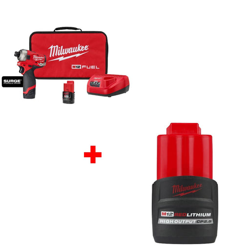 Milwaukee 2551-22 M12 FUEL Driver Kit w/ FREE 48-11-2425 M12 Battery Pack - My Tool Store