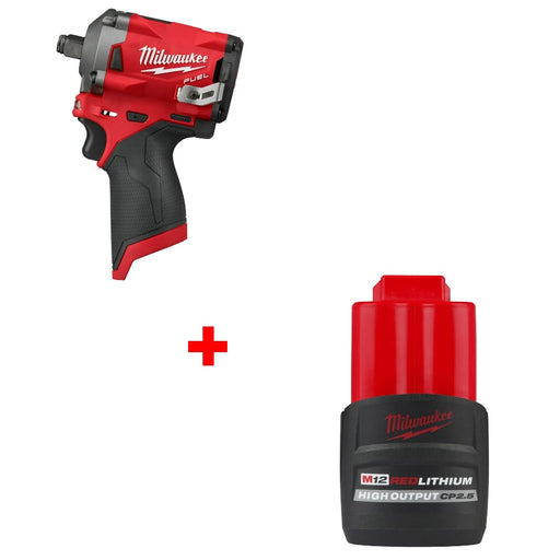 Milwaukee 2555-20 M12 FUEL  Impact Wrench w/ FREE 48-11-2425 M12 Battery Pack - My Tool Store