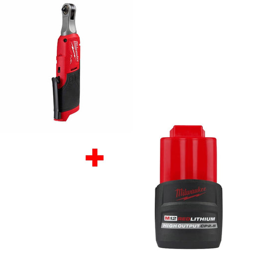 Milwaukee 2566-20 M12 FUEL 1/4" Ratchet w/ FREE 48-11-2425 M12 Battery Pack - My Tool Store