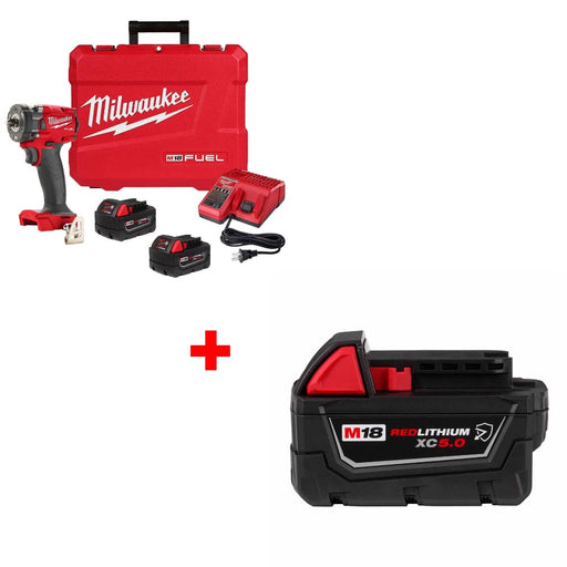 Milwaukee 2854-22R M18 FUEL Impact Wrench Kit w/ FREE 48-11-1850R M18 Battery - My Tool Store