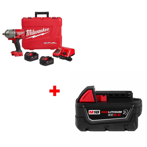 Milwaukee 2862-22R M18 FUEL Impact Wrench Kit w/ FREE 48-11-1850R M18 Battery - My Tool Store
