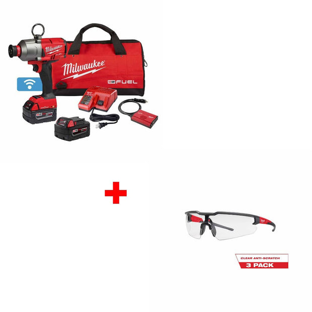 Milwaukee 2865-22 M18 FUEL 7/16" Hex HTIW Kit w/ 48-73-2052 3PK Safety Glasses