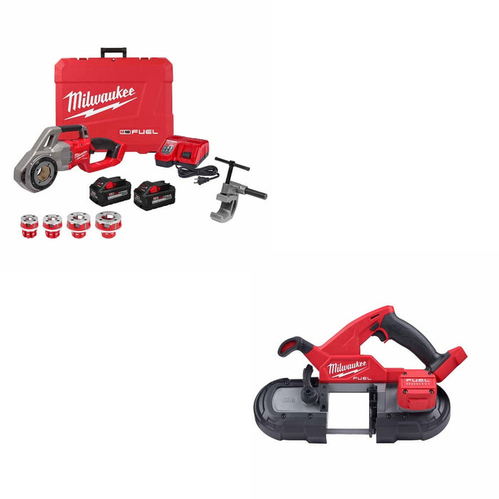 Milwaukee 2870-22 Compact Pipe Threading Kit W/ FREE 2880-20 M18 FUEL Grinder
