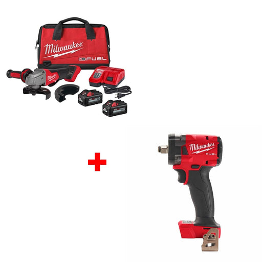 Milwaukee 2880-22 M18 FUEL Grinder Kit w/ FREE 2855-20 M18 1/2" Impact Wrench - My Tool Store