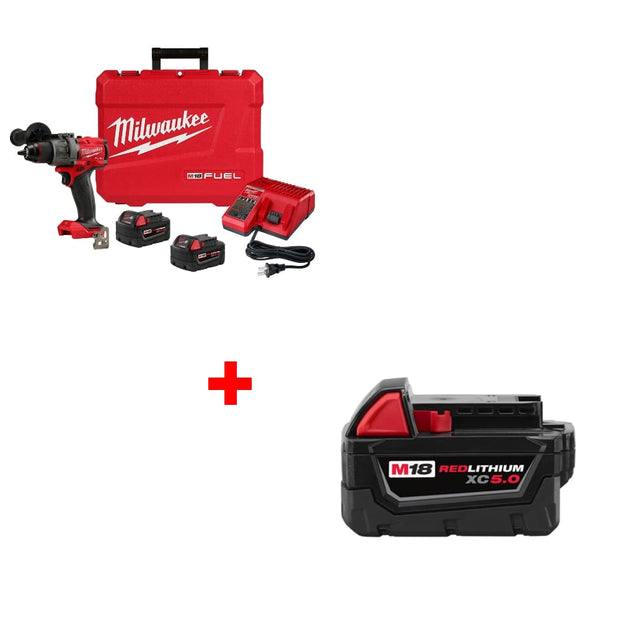 Milwaukee 2903-22 M18 FUEL Drill/Driver Kit w/ FREE 48-11-1850 M18 Battery Pack