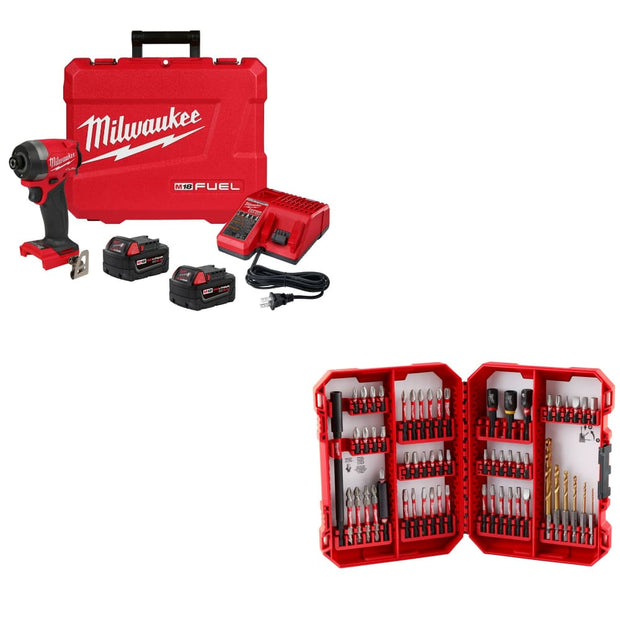 Milwaukee 2953-22 M18 FUEL Impact Driver Kit w/ 48-32-4097 Drill & Drive Set