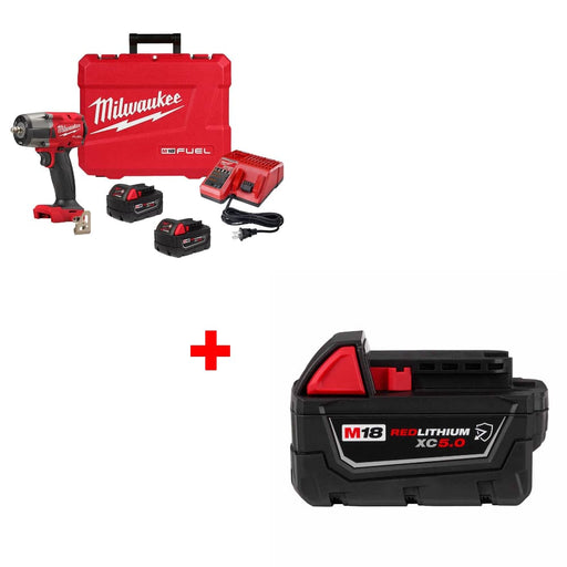 Milwaukee 2960-22R M18 FUEL Impact Wrench Kit w/ FREE 48-11-1850R M18 Battery - My Tool Store
