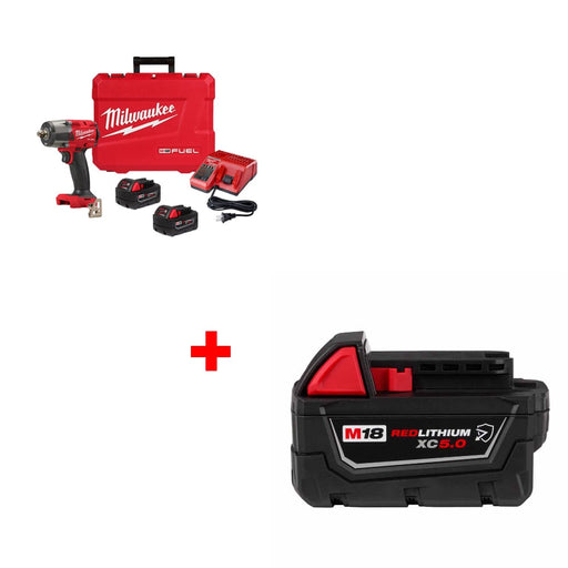 Milwaukee 2962P-22R M18 FUEL Impact Wrench Kit w/ FREE 48-11-1850R M18 Battery - My Tool Store