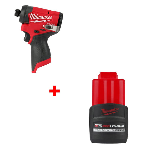 Milwaukee 3453-20 M12 FUEL Impact Driver w/ FREE 48-11-2425 M12 Battery Pack - My Tool Store