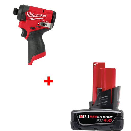 Milwaukee 3453-20 M12 FUEL Impact Driver w/ FREE 48-11-2440 M12 Battery Pack - My Tool Store
