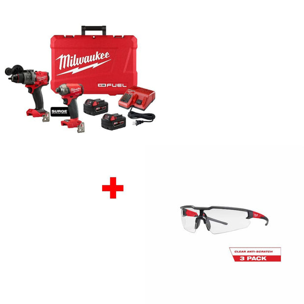 Milwaukee 3699-22 M18 FUEL 2-Tool Combo Kit w/ 48-73-2052 3PK Safety Glasses