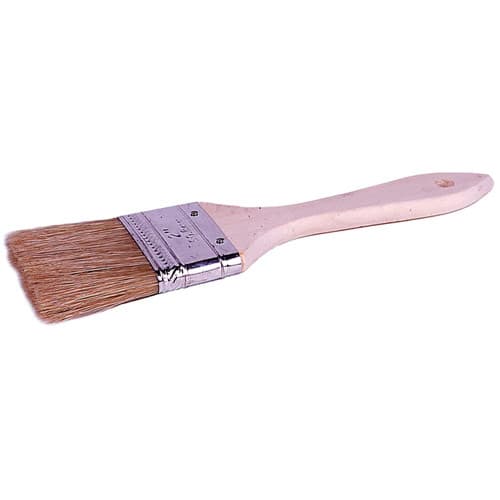 Weiler 40071 4" Chip & Oil Brush, 3/8" Thick, White Bristle, 1-5/8" B.L., Wood Handle