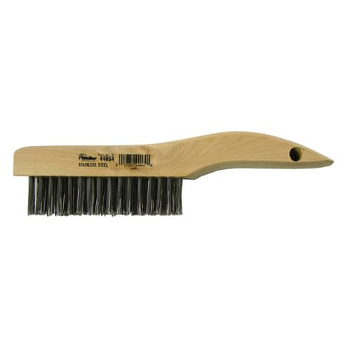 Weiler 44064 Hand Wire Scratch Brush, .012 Stainless Fill, Shoe Handle, 4 x 16 Rows