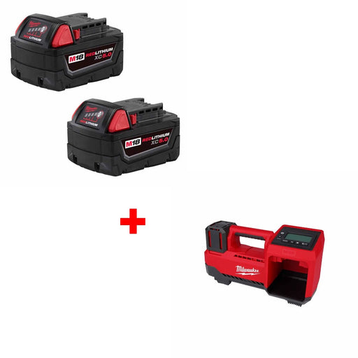 Milwaukee 48-11-1852 M18 Battery 2-Pack w/ FREE M18 Tire Inflator, Bare Tool - My Tool Store