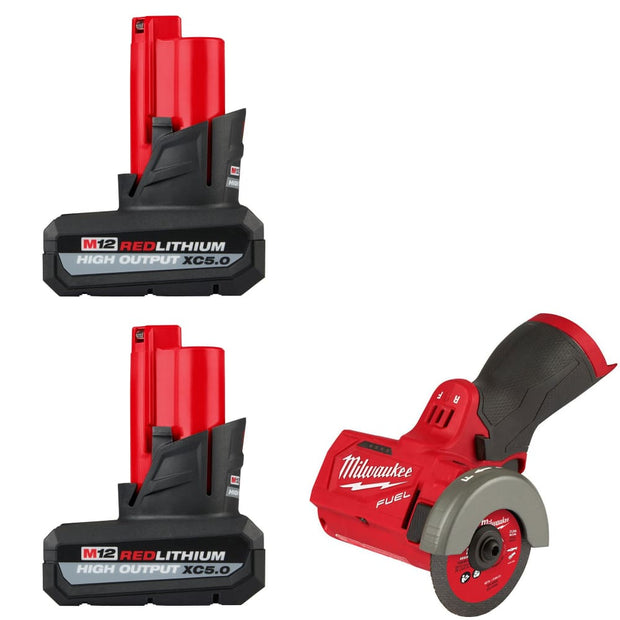 Milwaukee 48-11-2450 M12 Battery-2 Pack w/ FREE 2522-20 M12 FUEL Cut Off Tool