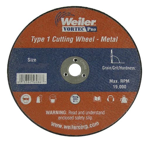 Weiler 56271 4" x .035" Type 1 Cut-Off Wheel, A60, 5/8" A.H. - My Tool Store