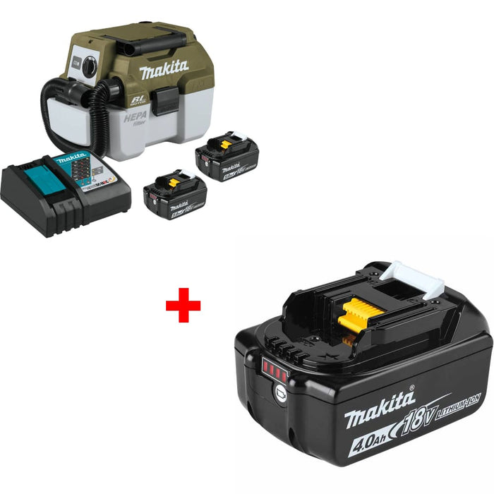 Makita ADCV11T 18V LXT Wet/Dry Vacuum Kit w/ FREE ADBL1840B 18V LXT Battery - My Tool Store