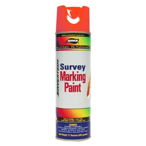 Aervoe 220 Fluorescent Survey Marking Paint, Red Aerosol, 20 oz - My Tool Store